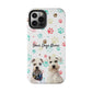 Personalized Tough Phone Case | Custom Pet Photo & Name with Colorful Paw Print Design