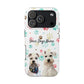 Personalized Tough Phone Case | Custom Pet Photo & Name with Colorful Paw Print Design