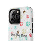 Personalized Tough Phone Case | Custom Pet Photo & Name with Colorful Paw Print Design