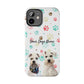 Personalized Tough Phone Case | Custom Pet Photo & Name with Colorful Paw Print Design