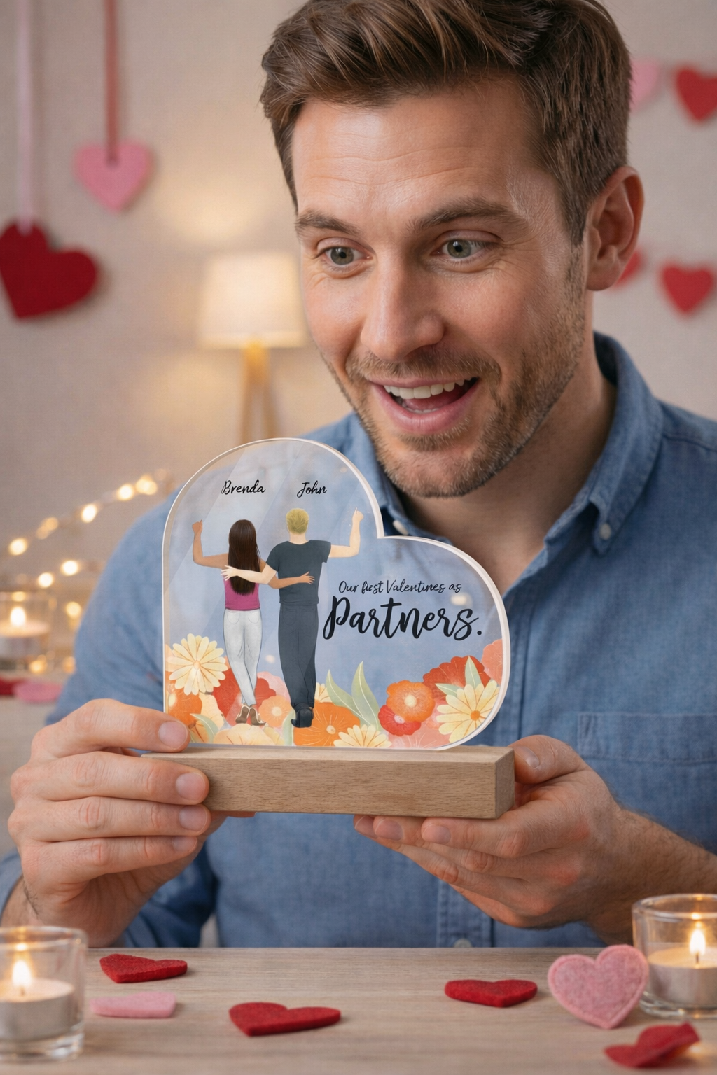 Our First Valentines as... | Acrylic Heart Plaque