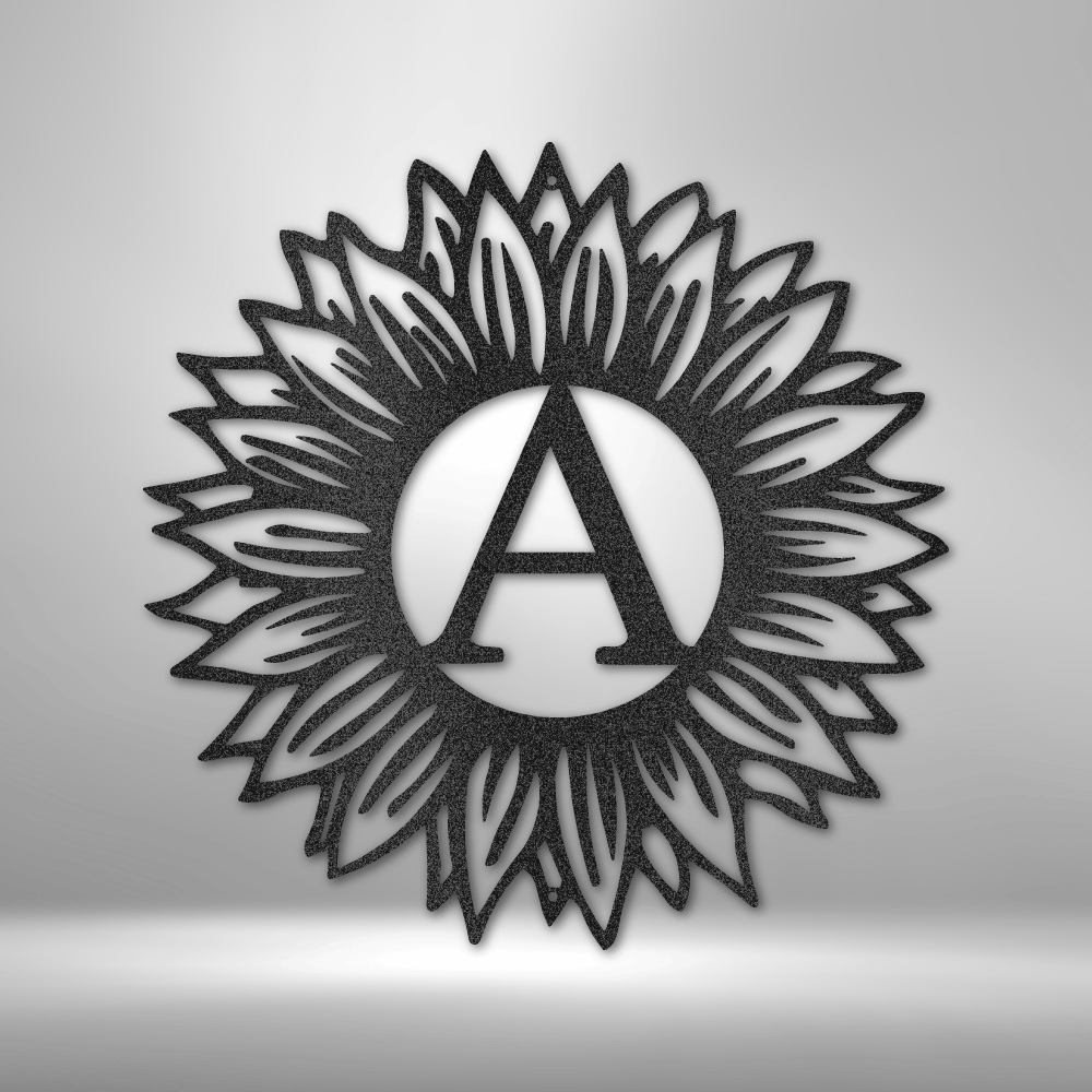 Sunflower Initial Sunflower Initial - Steel Sign – Shiny and Bold