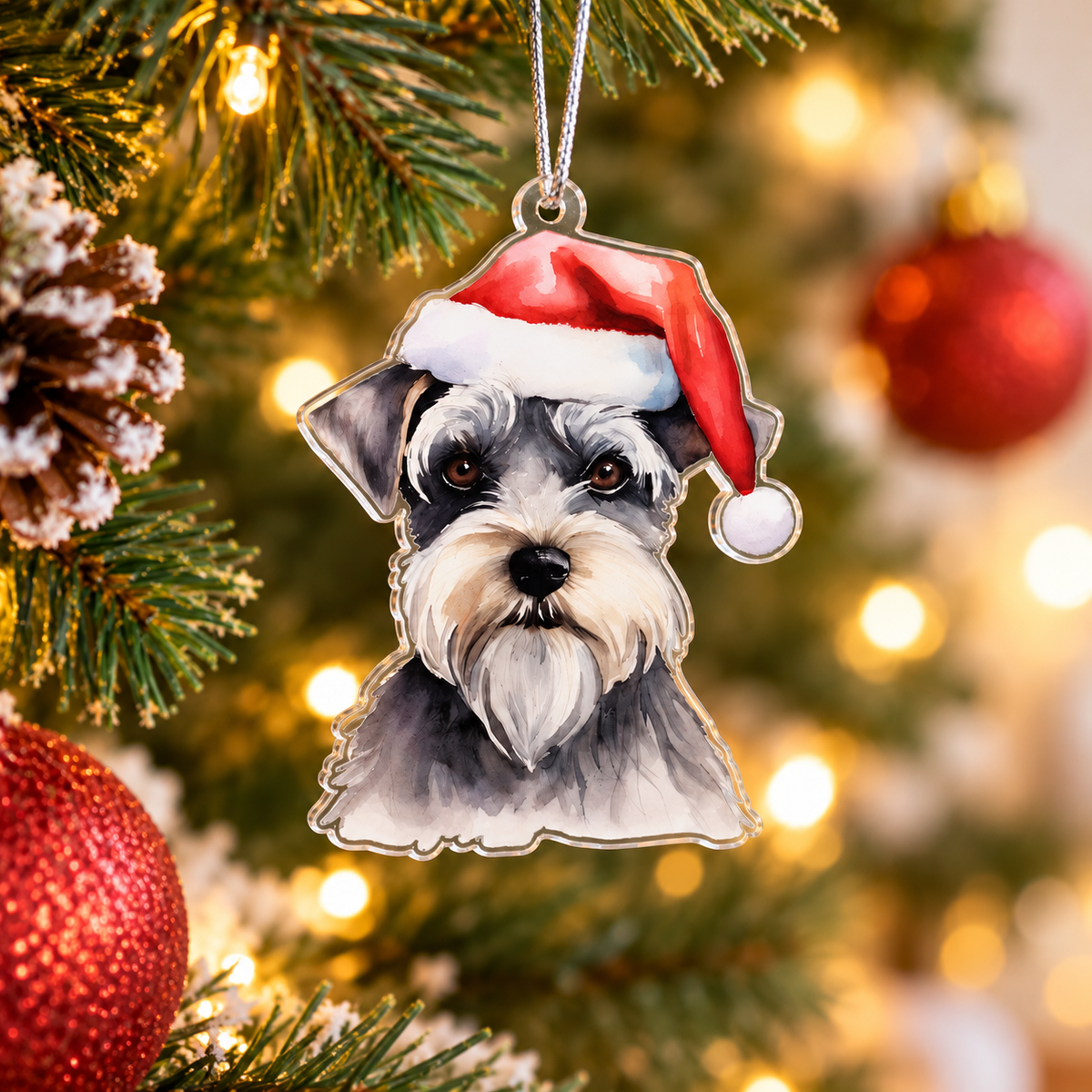 Schnauzer Christmas Acrylic Ornament