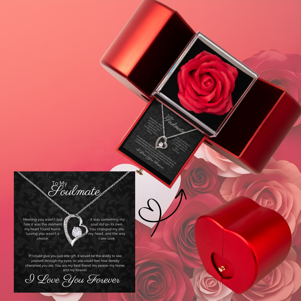 To My Soulmate |  Forever Love Necklace | Heart Box Gift