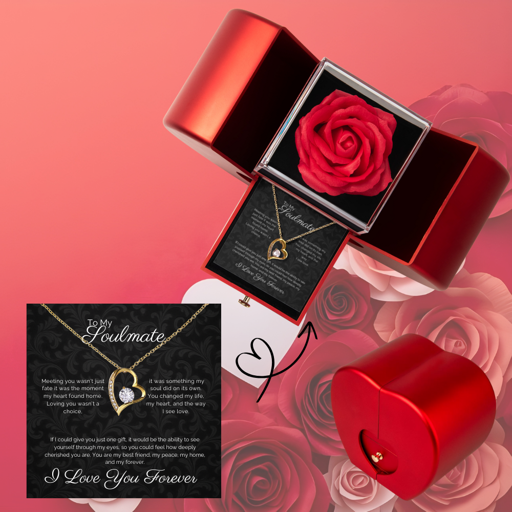 To My Soulmate |  Forever Love Necklace | Heart Box Gift