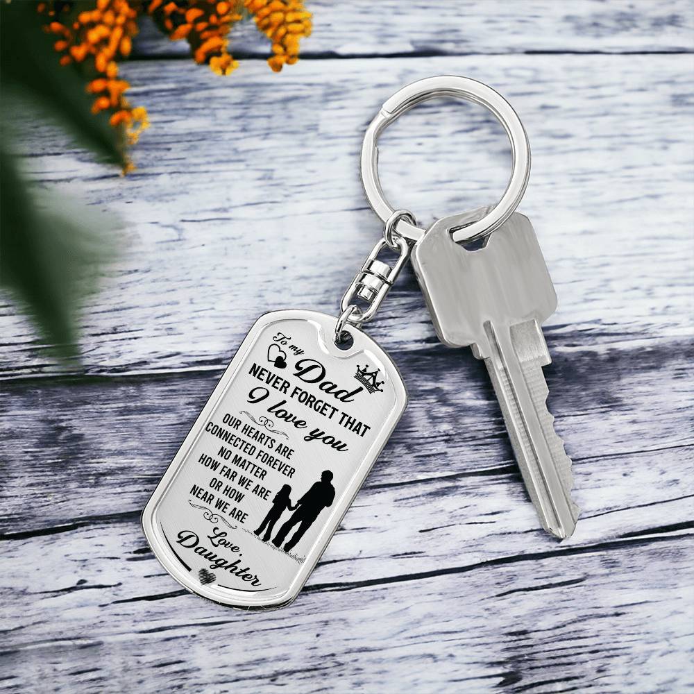 To My Dad | Graphic Dog Tag Keychain