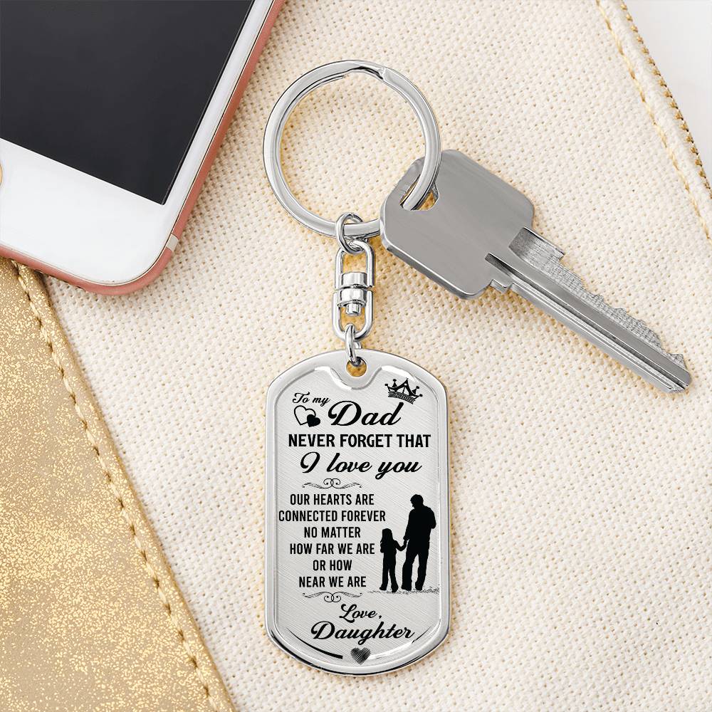 To My Dad | Graphic Dog Tag Keychain