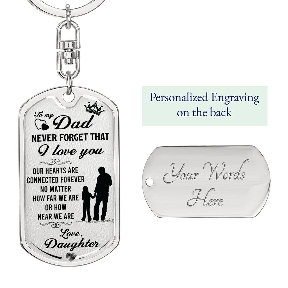 To My Dad | Graphic Dog Tag Keychain