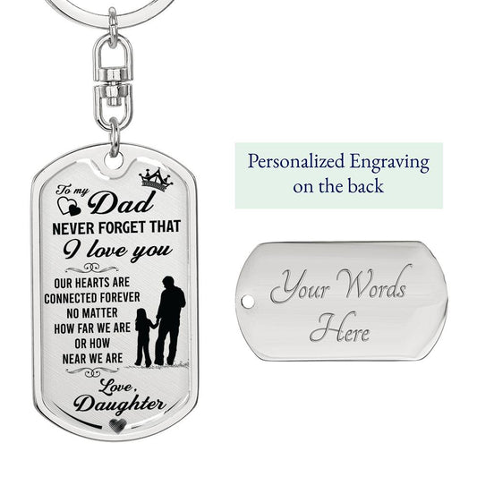 To My Dad | Graphic Dog Tag Keychain