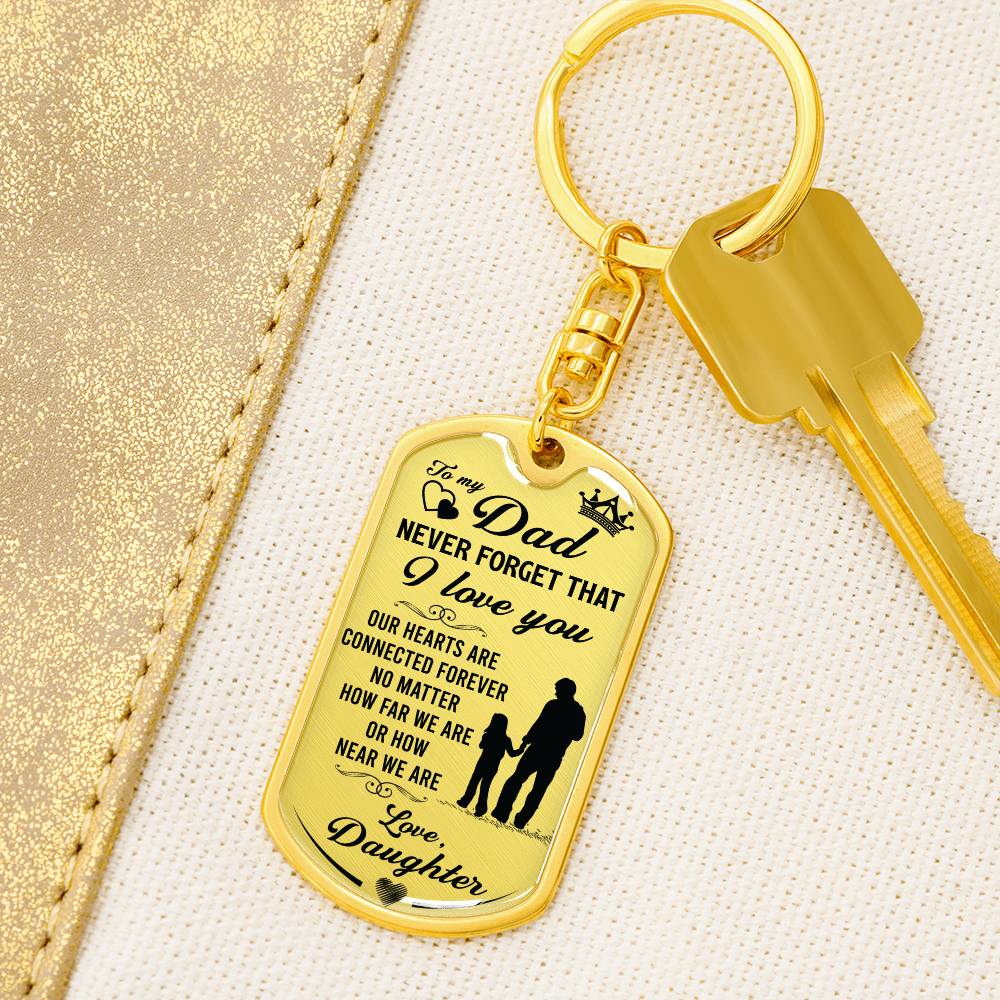 To My Dad | Graphic Dog Tag Keychain