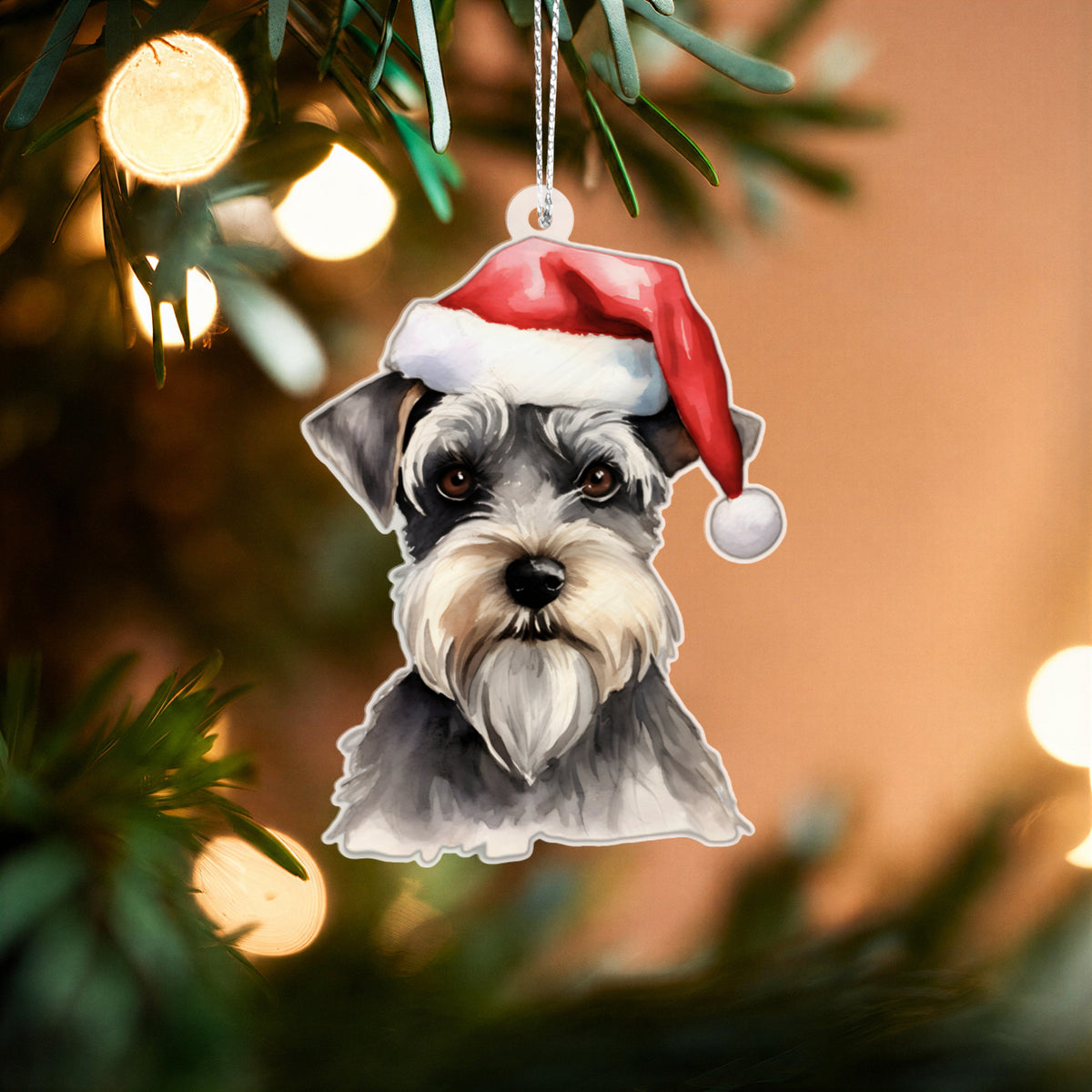Schnauzer Christmas Acrylic Ornament