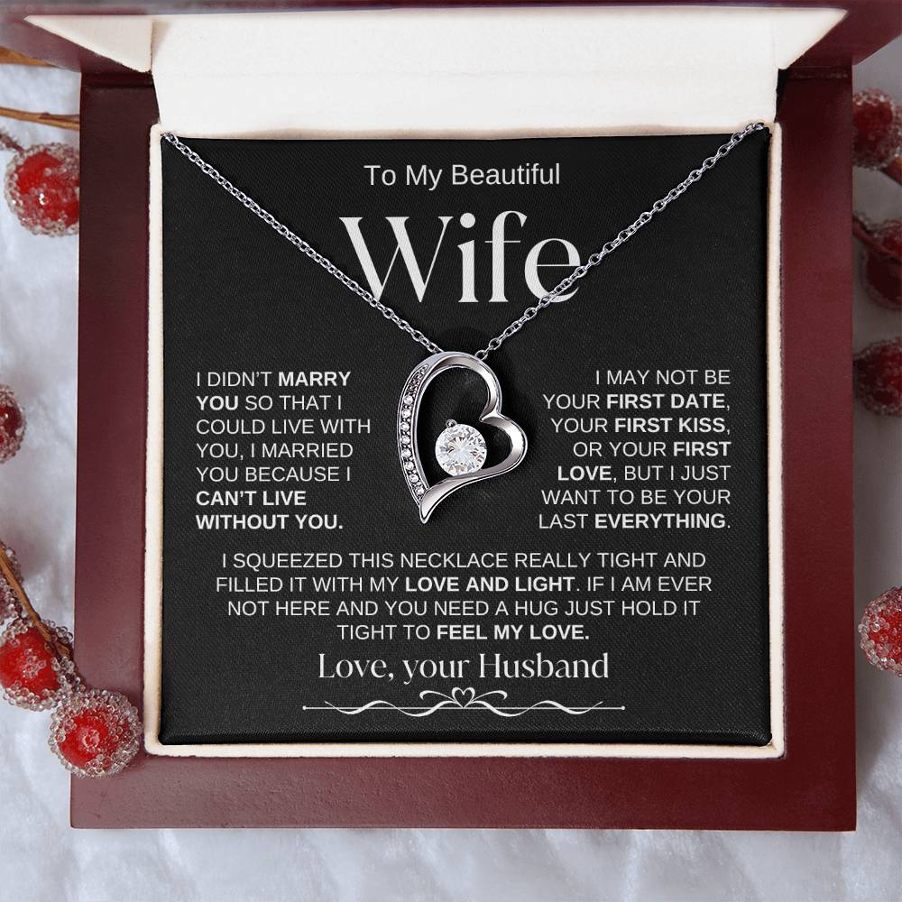 To My Beautiful Wife | Forever Love Necklace | BW