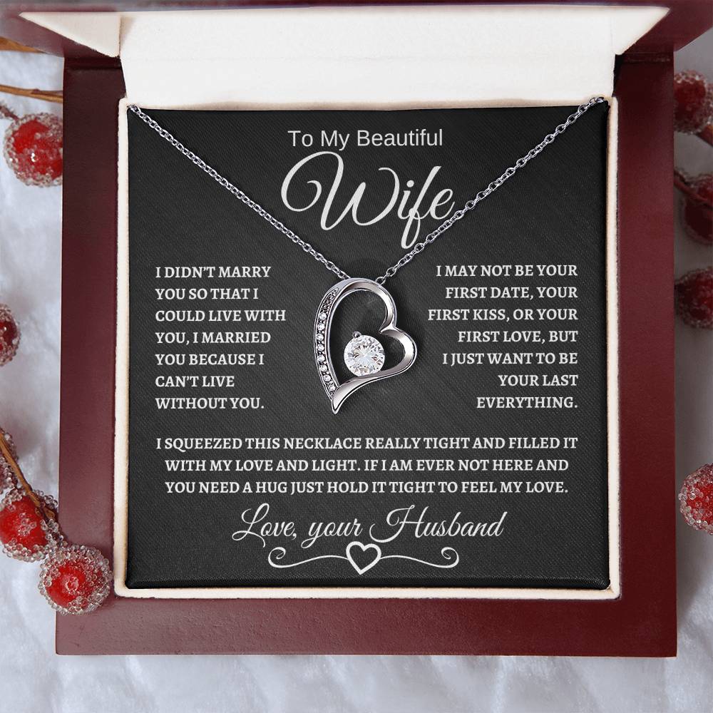 To My Beautiful Wife | Forever Love Necklace | White