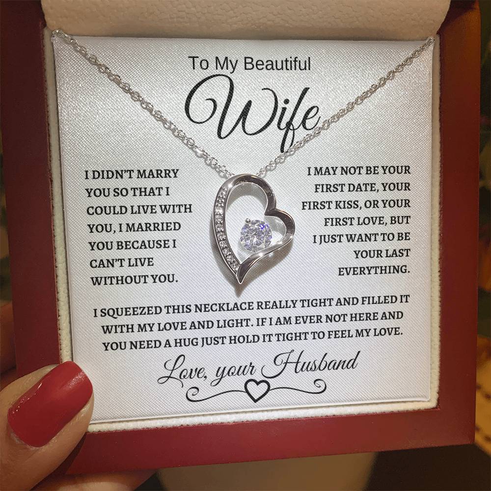 To My Beautiful Wife | Forever Love Necklace | Black