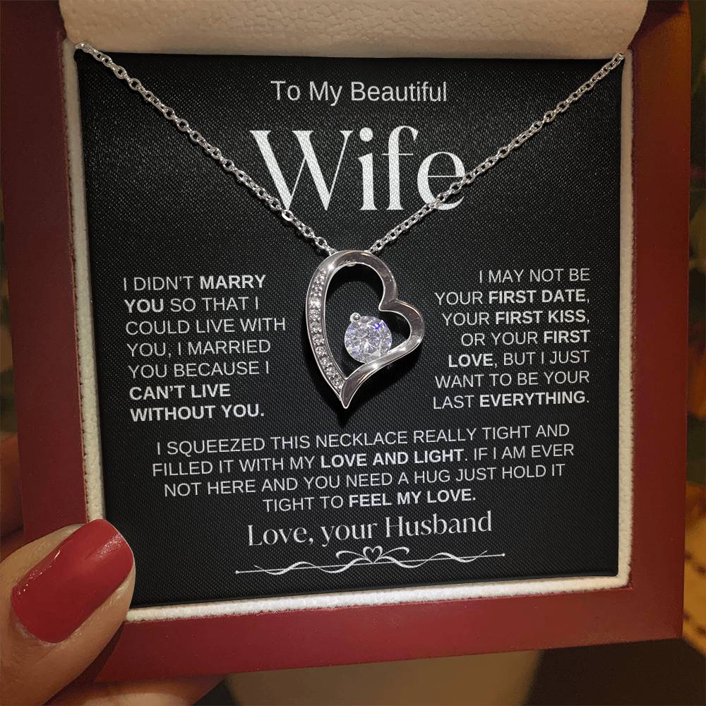 To My Beautiful Wife | Forever Love Necklace | BW