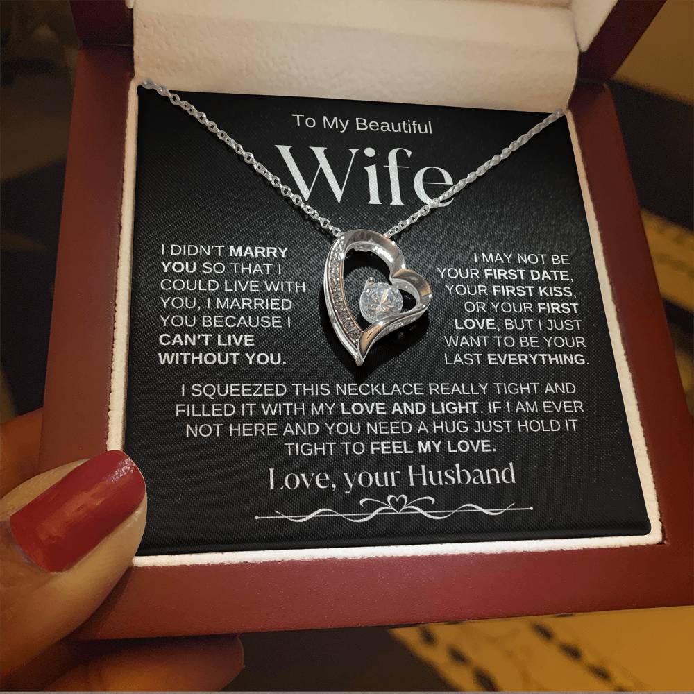 To My Beautiful Wife | Forever Love Necklace | BW
