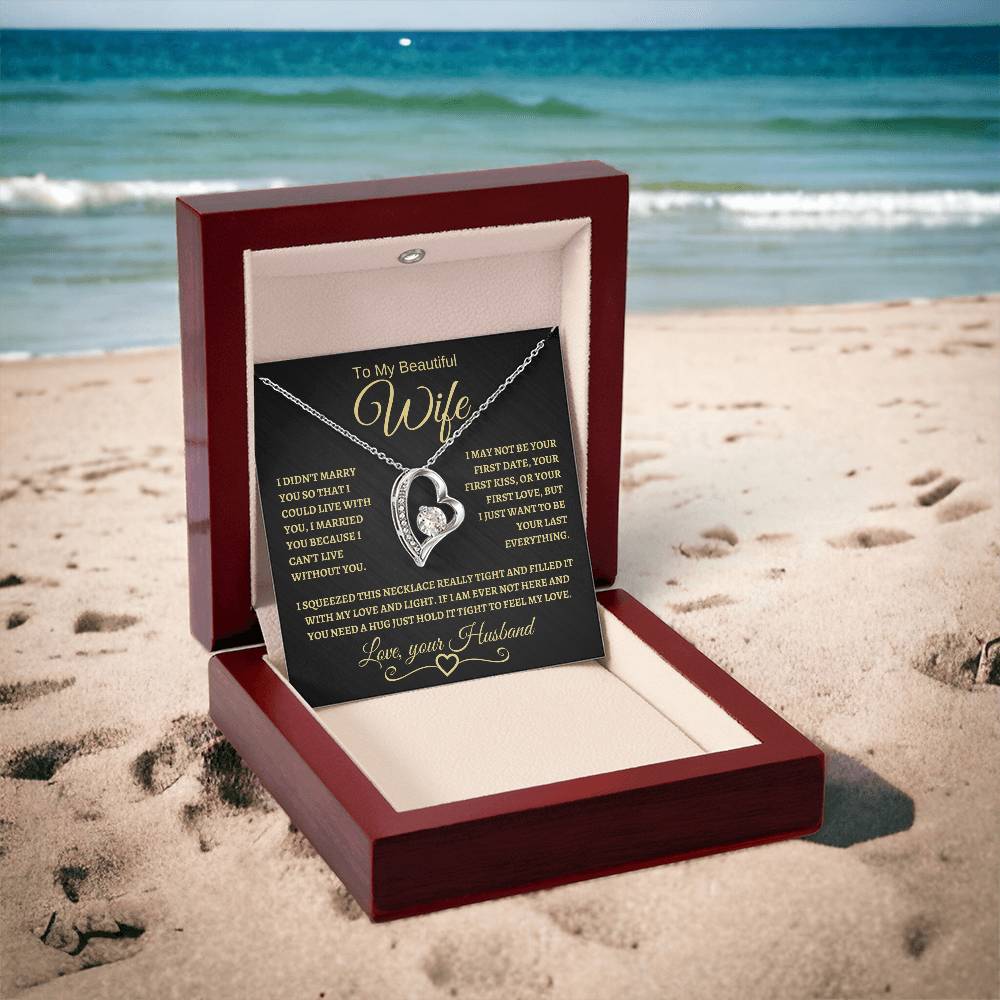 To My Beautiful Wife | Forever Love Necklace | Gold
