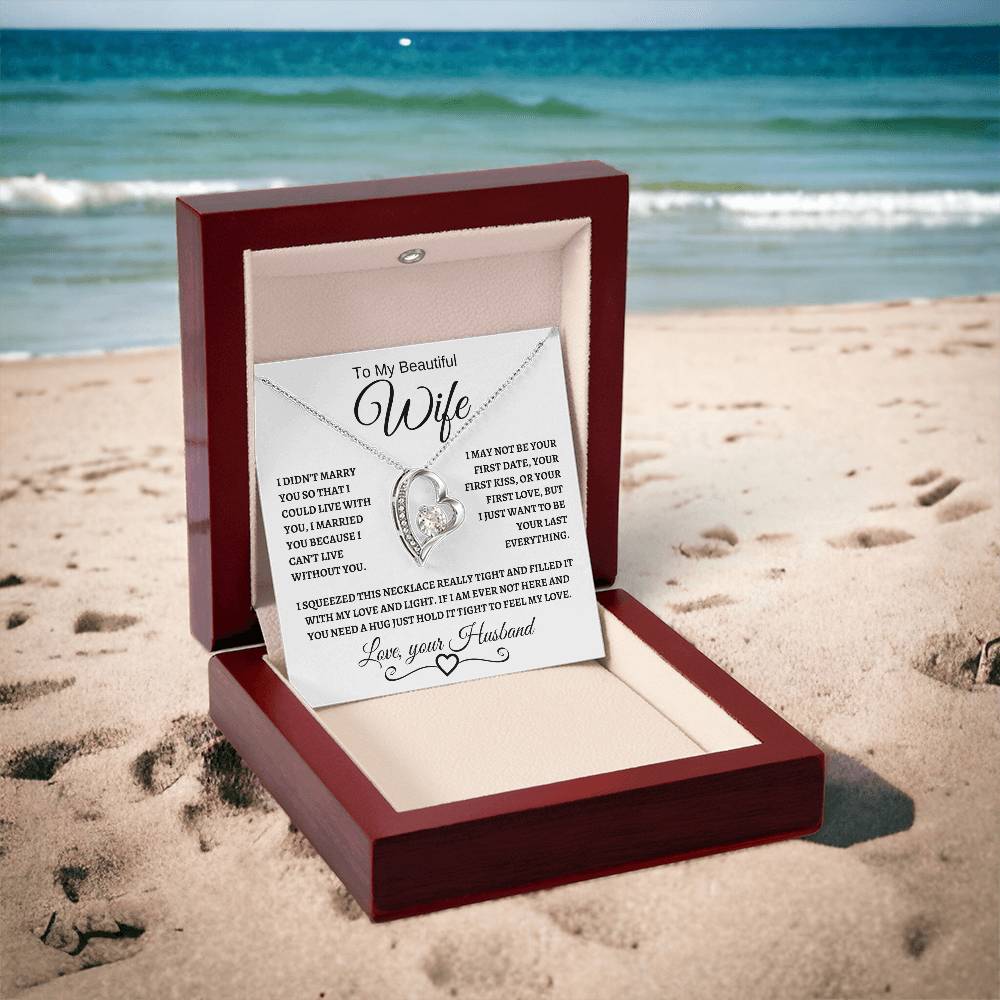To My Beautiful Wife | Forever Love Necklace | Black