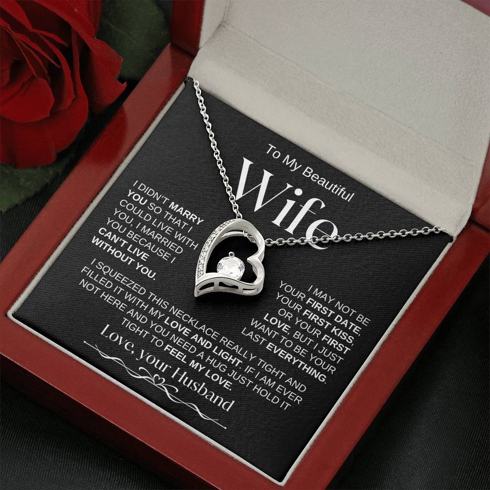 To My Beautiful Wife | Forever Love Necklace | BW