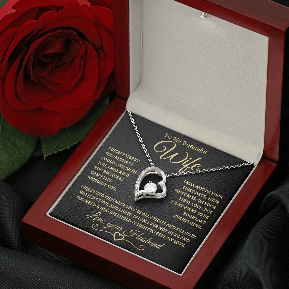 To My Beautiful Wife | Forever Love Necklace | Gold