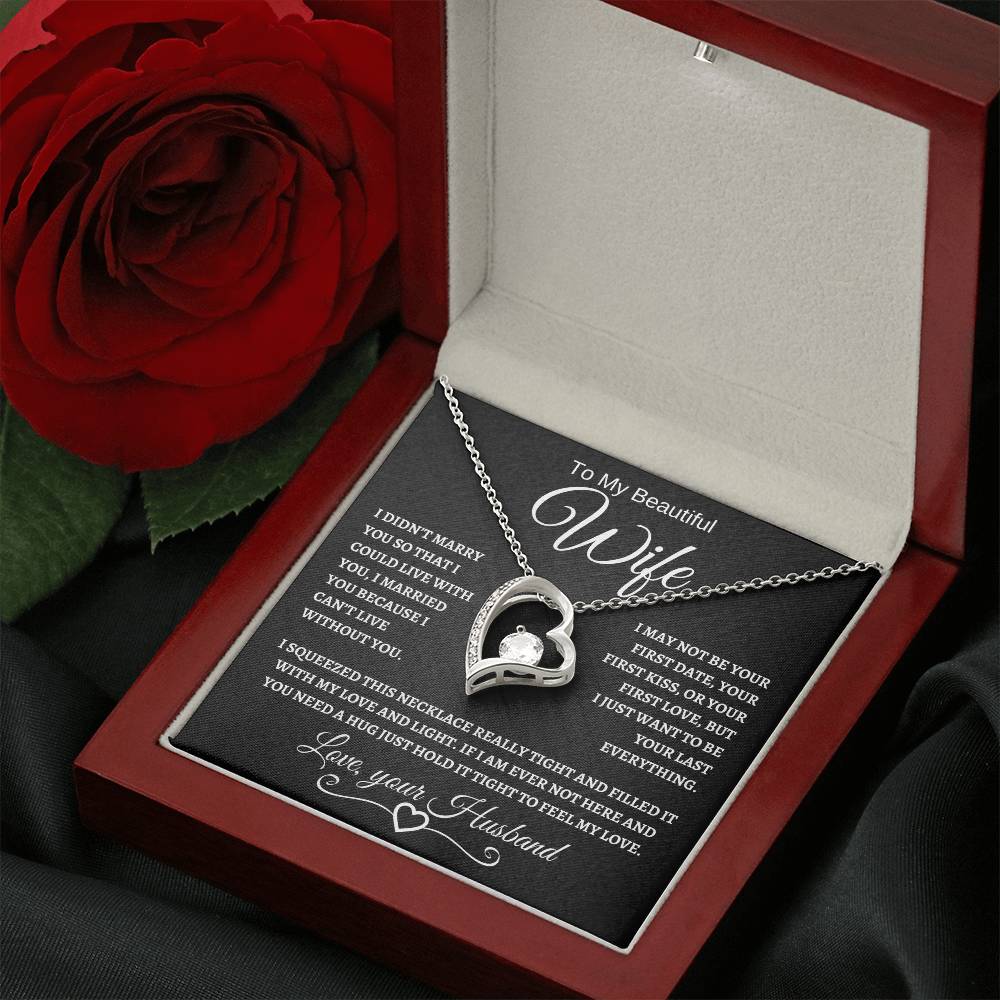 To My Beautiful Wife | Forever Love Necklace | White