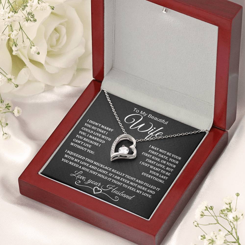 To My Beautiful Wife | Forever Love Necklace | White