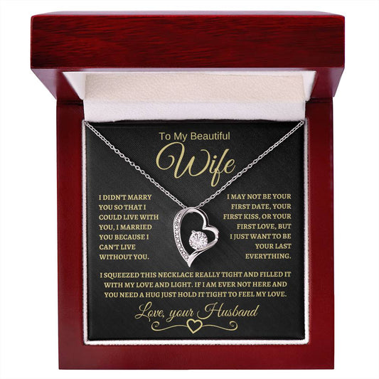 To My Beautiful Wife | Forever Love Necklace | Gold