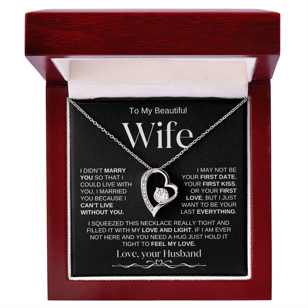 To My Beautiful Wife | Forever Love Necklace | BW