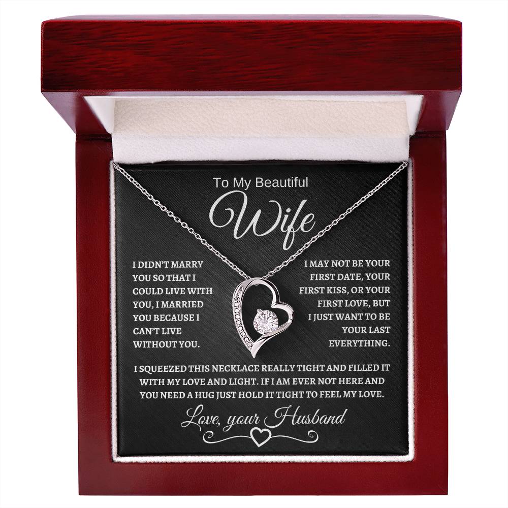To My Beautiful Wife | Forever Love Necklace | White