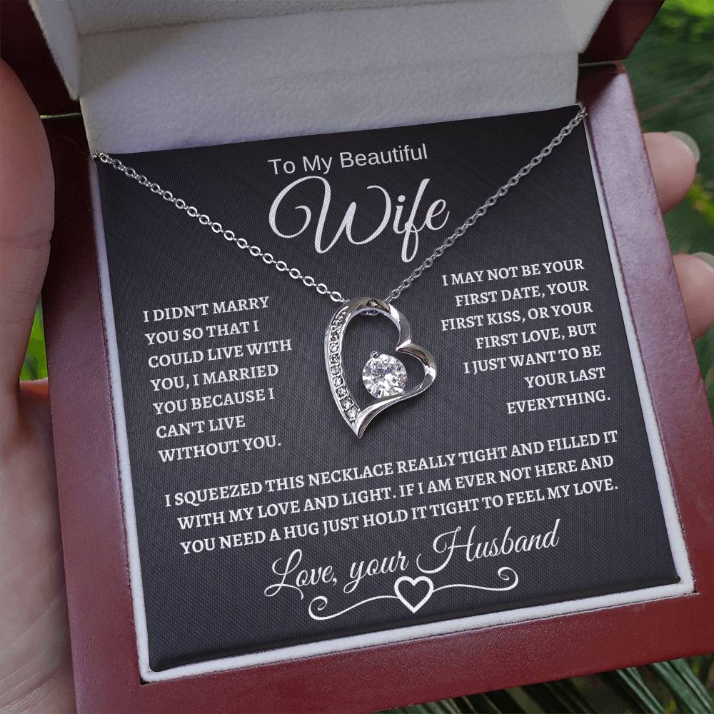To My Beautiful Wife | Forever Love Necklace | White
