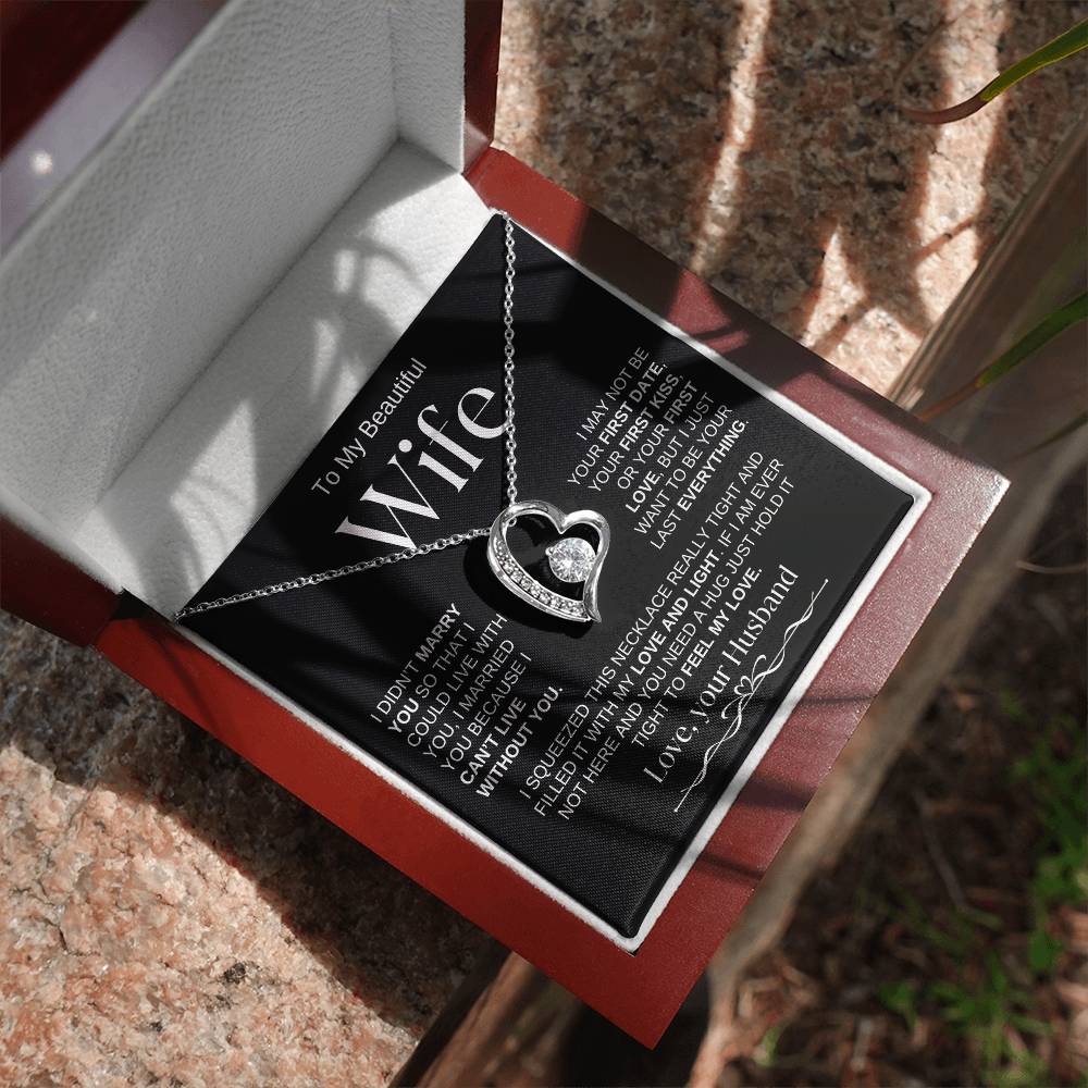 To My Beautiful Wife | Forever Love Necklace | BW
