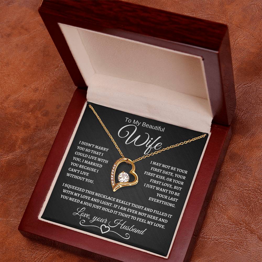 To My Beautiful Wife | Forever Love Necklace | White