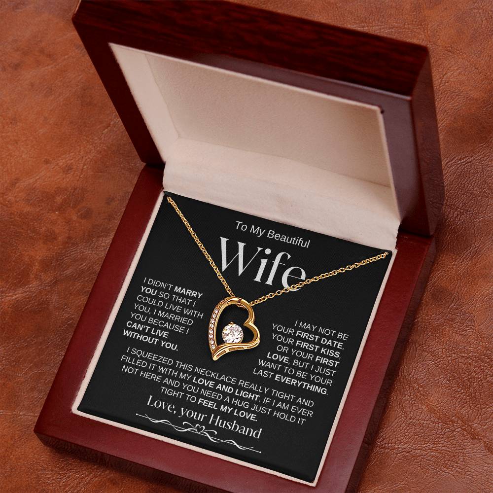 To My Beautiful Wife | Forever Love Necklace | BW