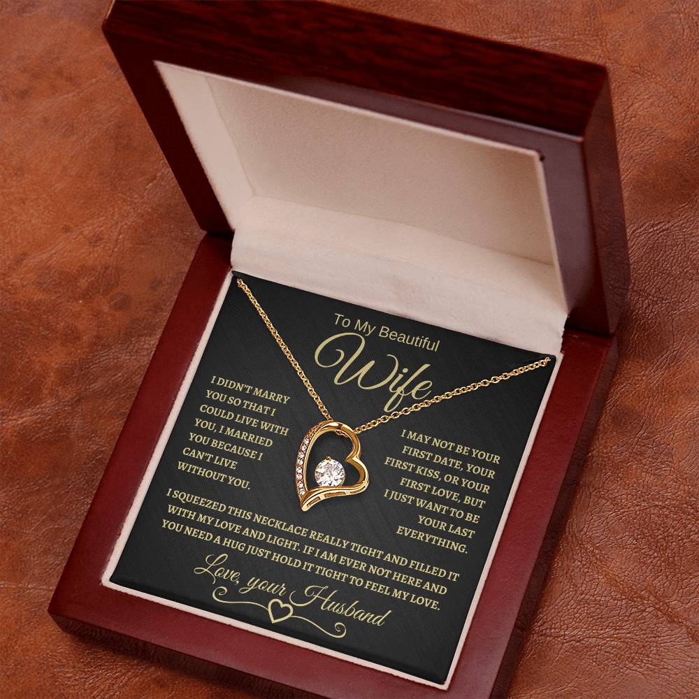 To My Beautiful Wife | Forever Love Necklace | Gold