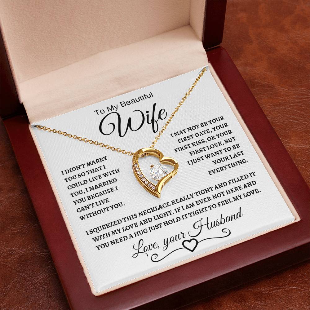 To My Beautiful Wife | Forever Love Necklace | Black