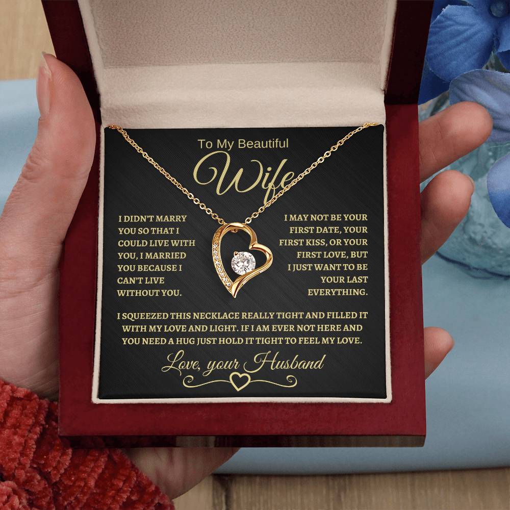 To My Beautiful Wife | Forever Love Necklace | Gold