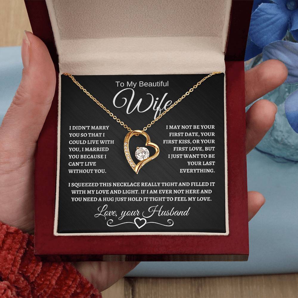 To My Beautiful Wife | Forever Love Necklace | White
