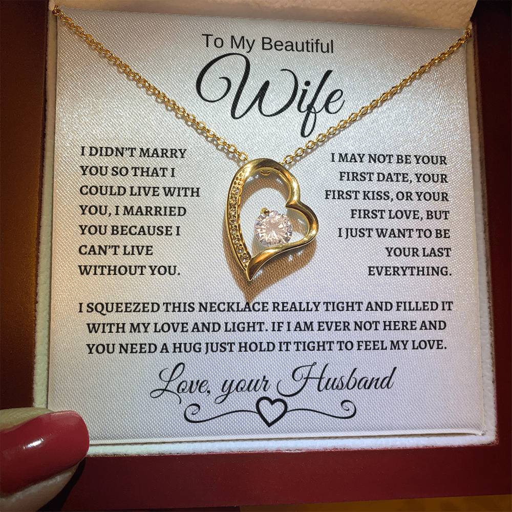 To My Beautiful Wife | Forever Love Necklace | Black
