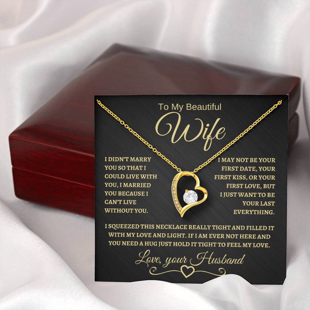 To My Beautiful Wife | Forever Love Necklace | Gold