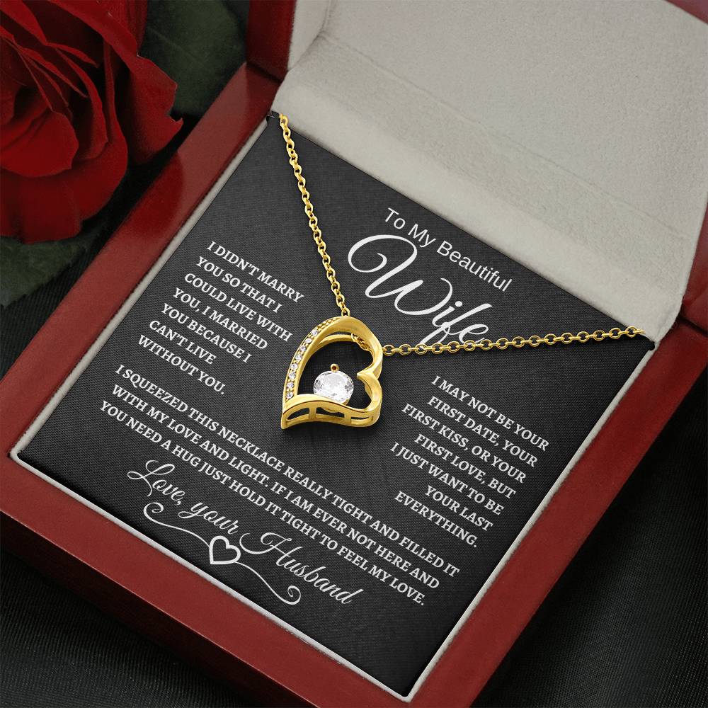 To My Beautiful Wife | Forever Love Necklace | White