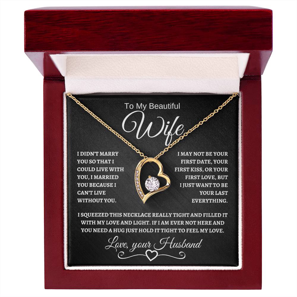 To My Beautiful Wife | Forever Love Necklace | White