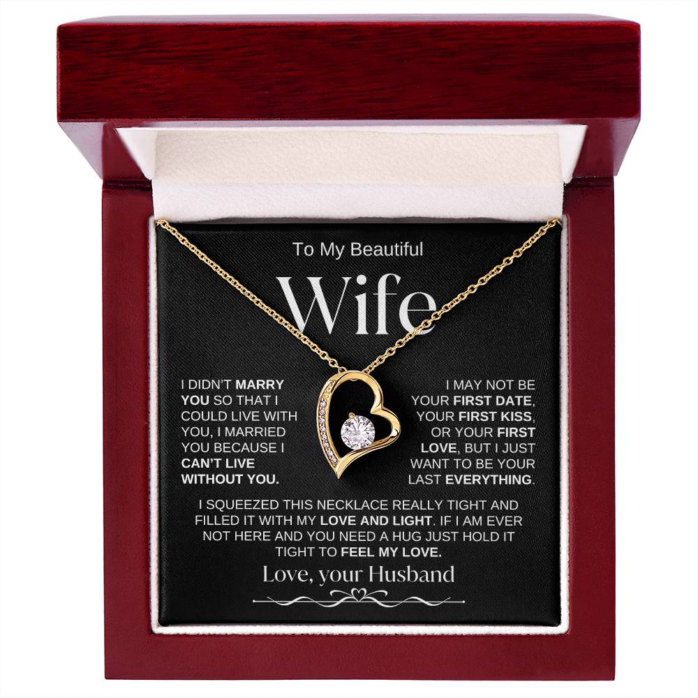 To My Beautiful Wife | Forever Love Necklace | BW