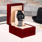 Coolest Dad Ever | Engraved Design Black Chronograph Watch