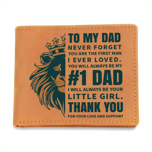 To My #1 Dad | From Daughter | Leather Wallet