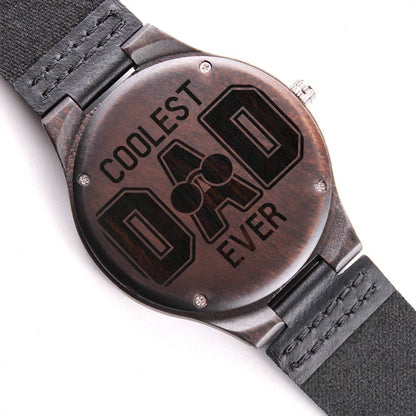 Coolest Dad Ever | Engraved Wooden Watch
