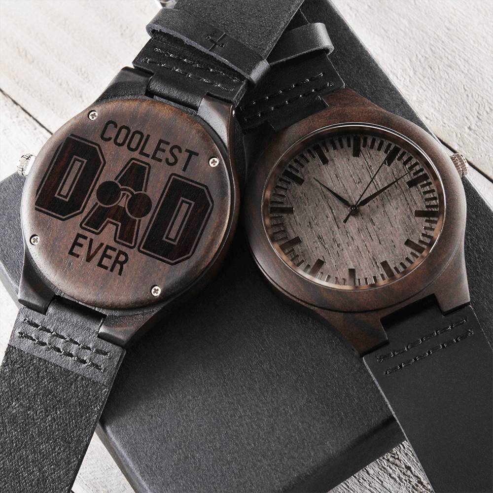 Coolest Dad Ever | Engraved Wooden Watch
