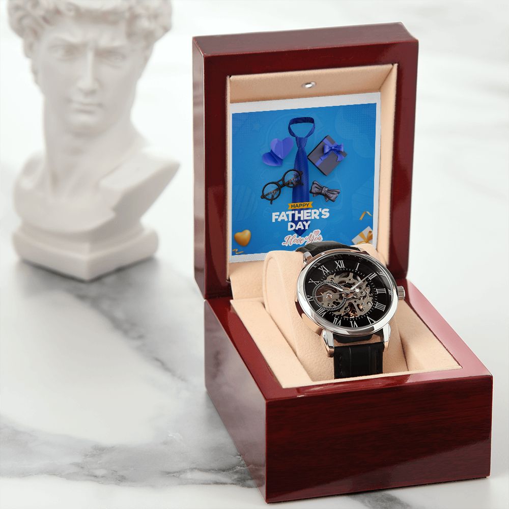 Happy Father's Day | I Love You | Men's Openwork Watch