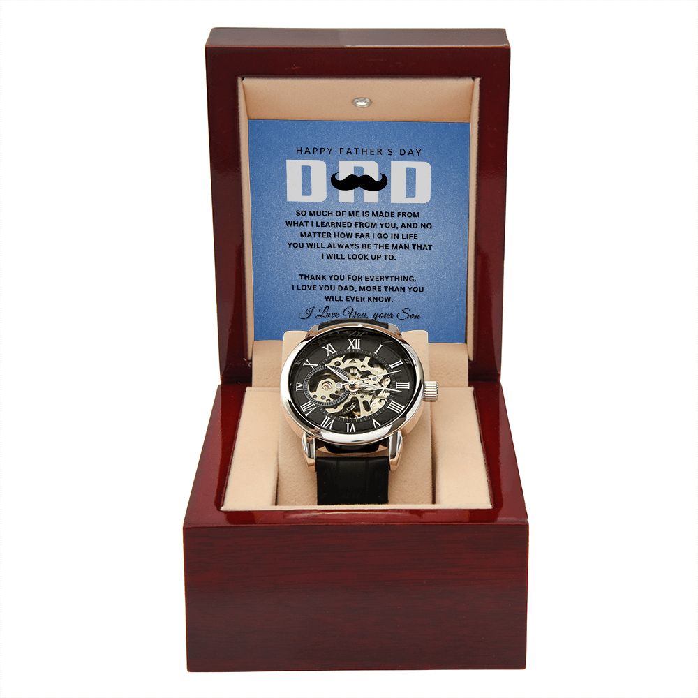 To My Dad | Happy Father's Day | From Your Son | Men's Openwork Watch