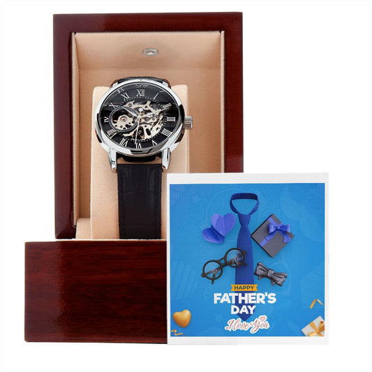 Happy Father's Day | I Love You | Men's Openwork Watch