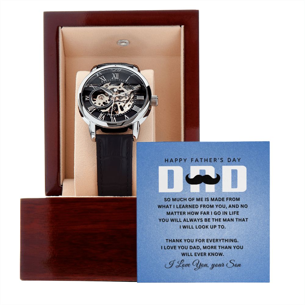 To My Dad | Happy Father's Day | From Your Son | Men's Openwork Watch